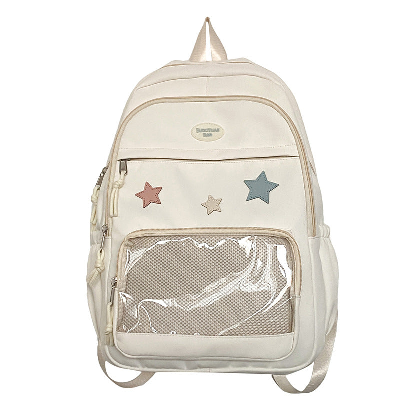 Cute Sister Transparent Large Capacity College Middle School Students' Schoolbags