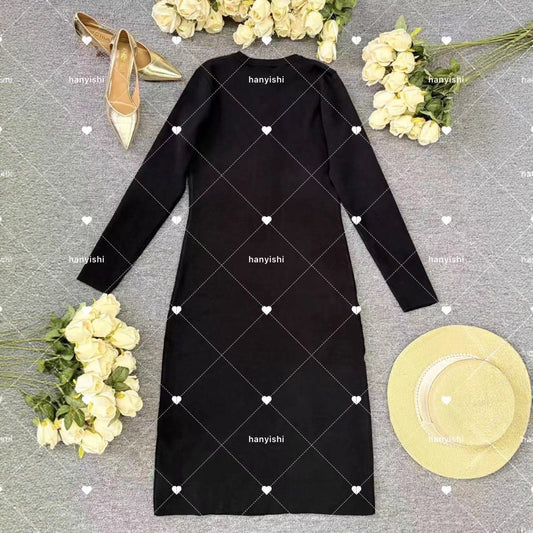 Dress Solid Color Slimming Half Zipper Dresses
