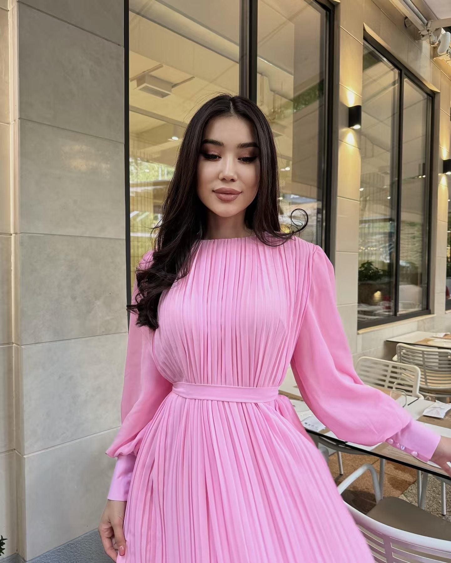 French Style Temperament Pleated Big Swing Dresses