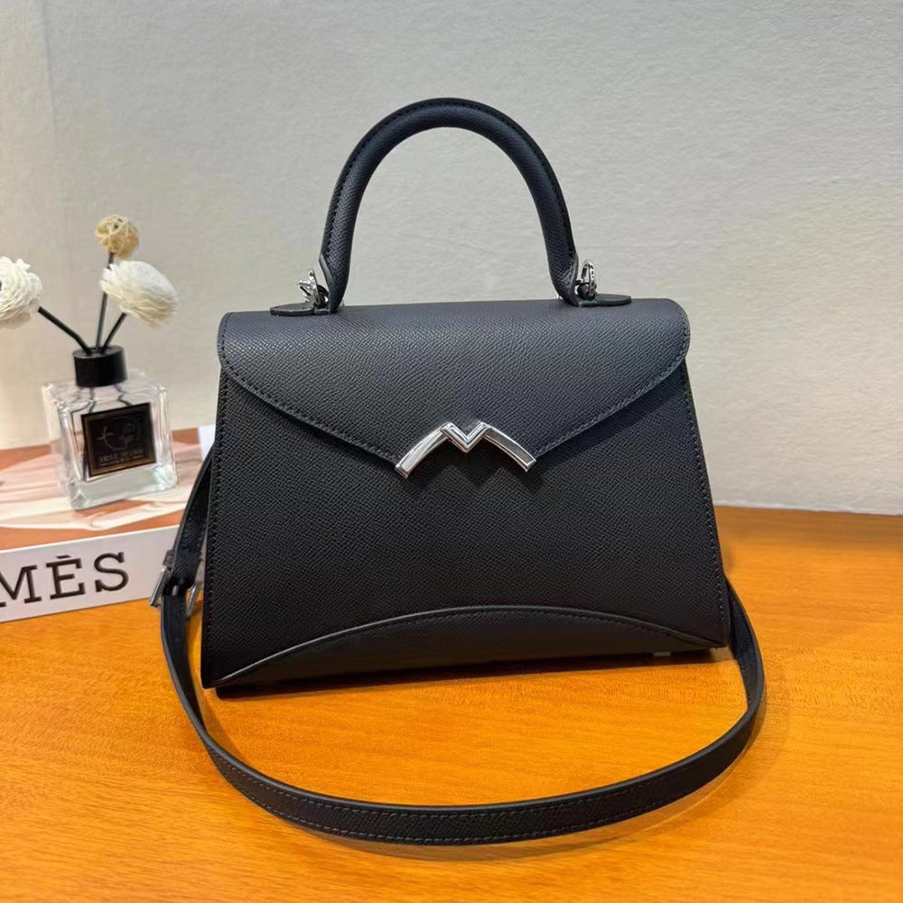 Women's Palm Print Genuine Leather Hand Holding Crossbody Bags