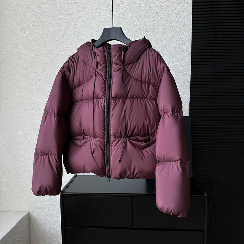 Women's Puff Fluffy Hooded Down Thickened White Duck Kendall Jackets