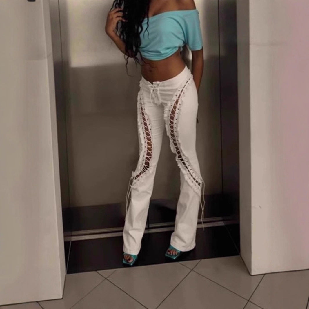 Women's Trendy Sexy Hot Skinny Frayed Edge Jeans
