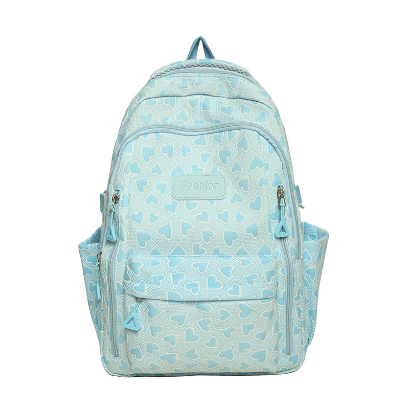 Good-looking Large Capacity Heart Printing Fresh Middle School Students' Schoolbags