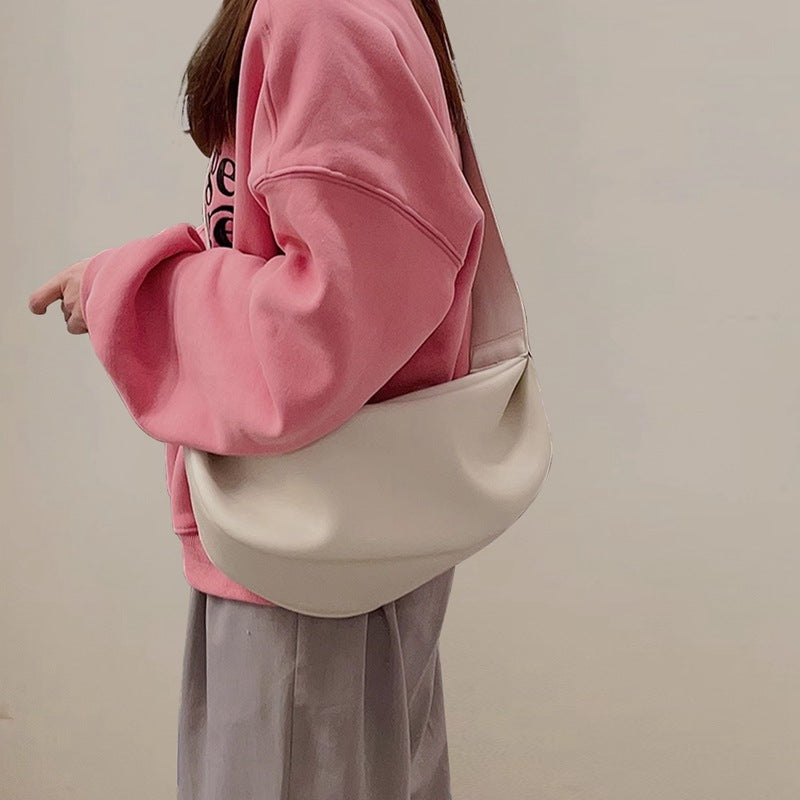 Women's Wide Strap Cloud Idle Style Crescent Bags