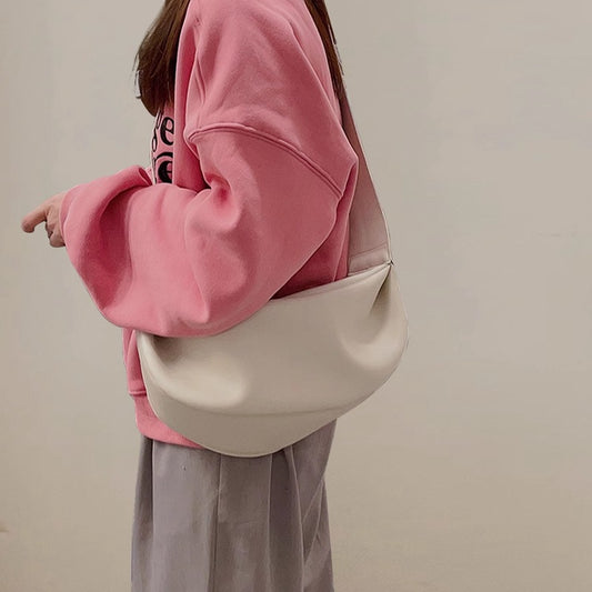 Women's Wide Strap Cloud Idle Style Crescent Bags