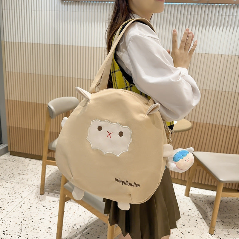 Cute Lamb Large Capacity Totes Soft Adorable Men's Messenger Bags