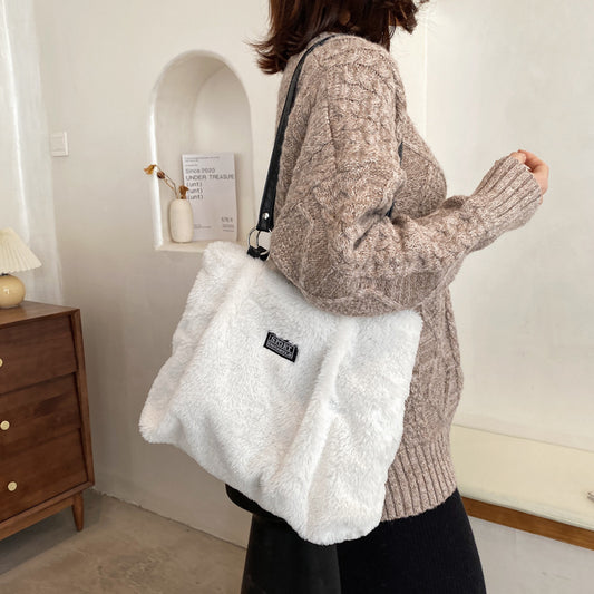 Personality Large Capacity Fur Popular Korean Shoulder Bags