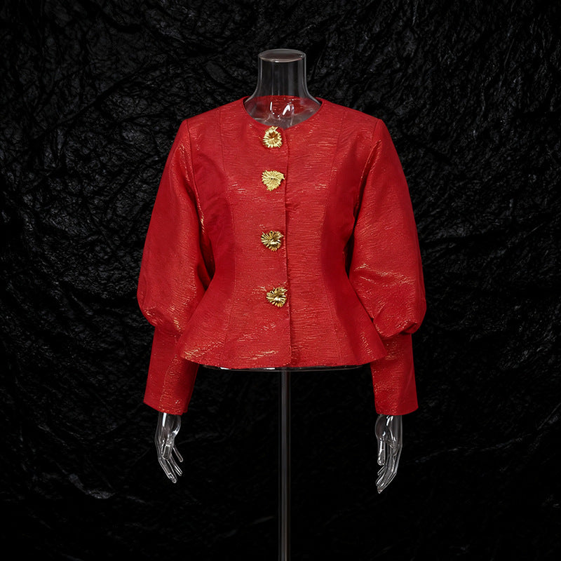 Women's French Style Gentle Autumn Fashion Single-breasted Blouses
