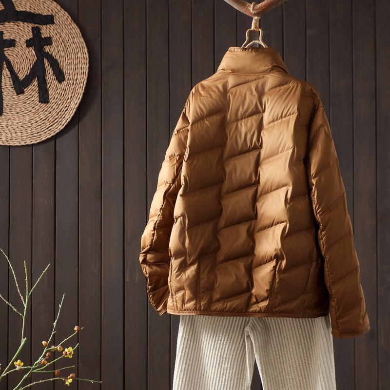 Women's Double-sided Wear Down Light Fashionable Solid Color Loose Jackets