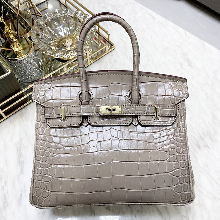 Pattern Genuine Leather Large Capacity Female Handbags