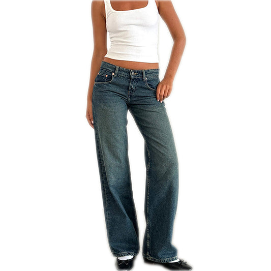Women's High Quality Straight Slightly Flared Denim Jeans