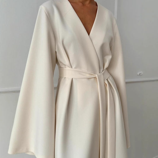 Women's Elegant Long Slit Sleeve Dress Solid Dresses