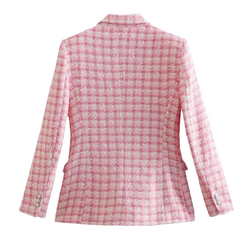Women's Fashion Wear Summer Woolen Texture Slim Blazers