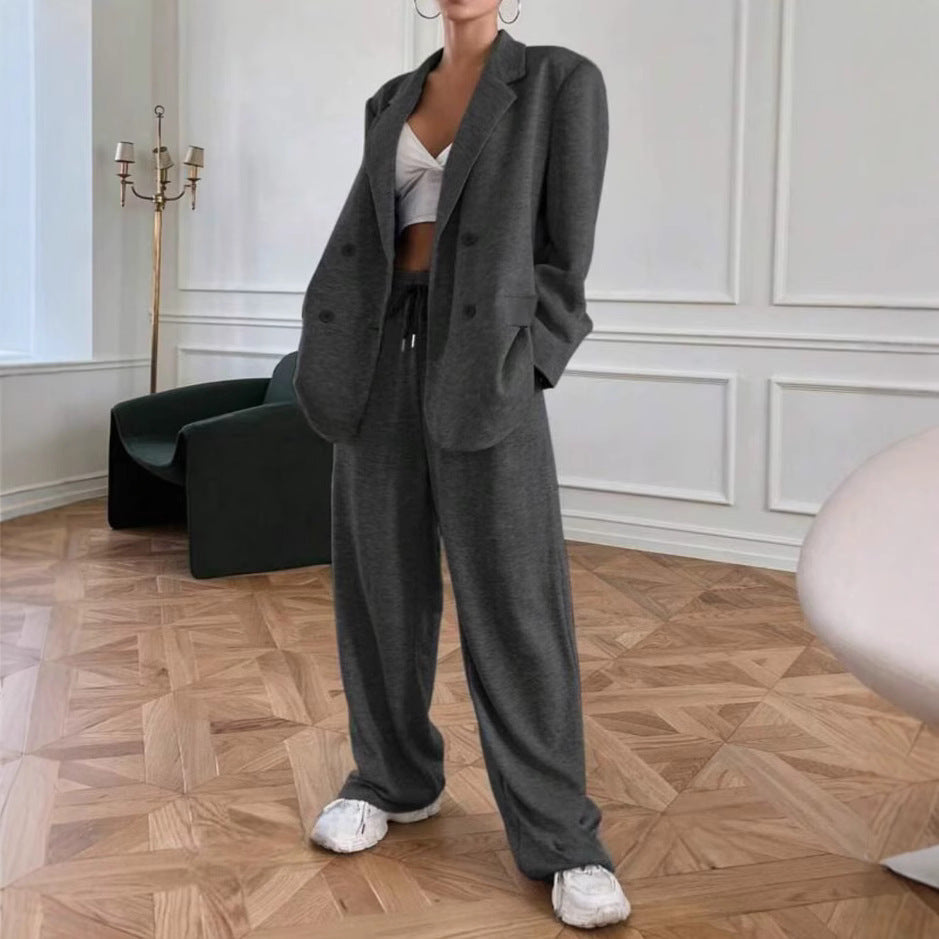 Women's Trend Lapel Casual Trousers With An Suits