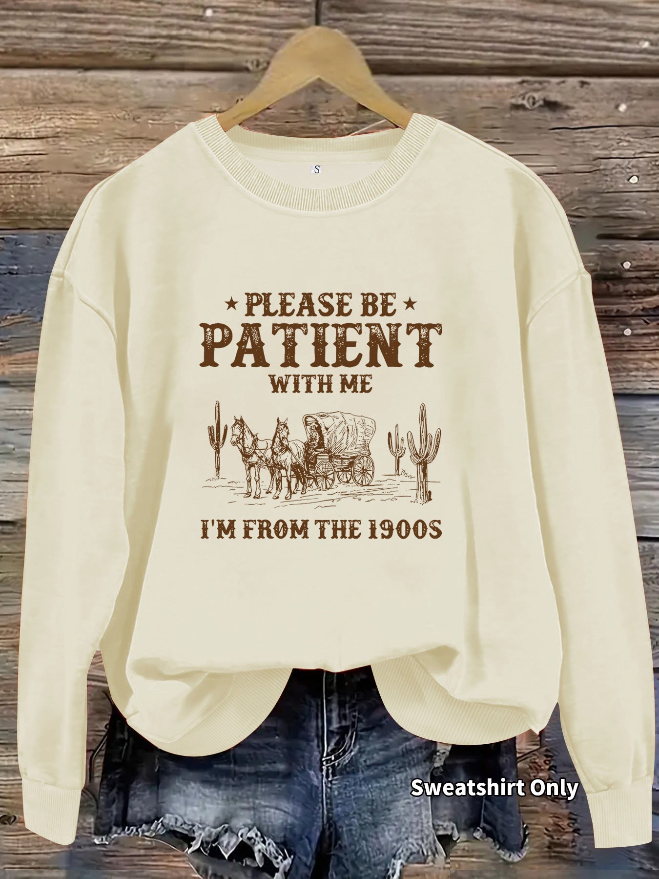 Women's Casual Long-sleeved Round Neck Western Landscape Printing Pullover Women's Sweater, Sweater