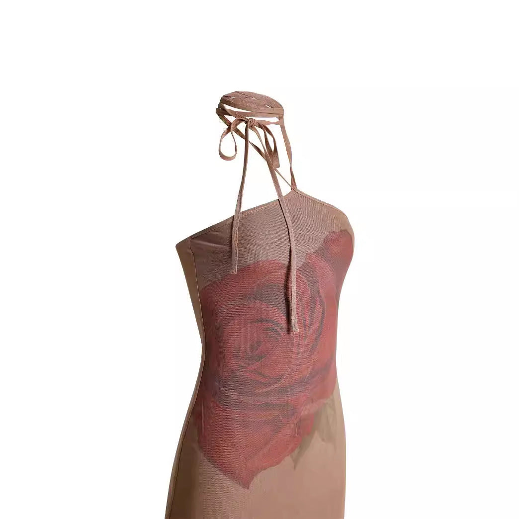 Classic Women's Sexy Hot Flower Halter Dress