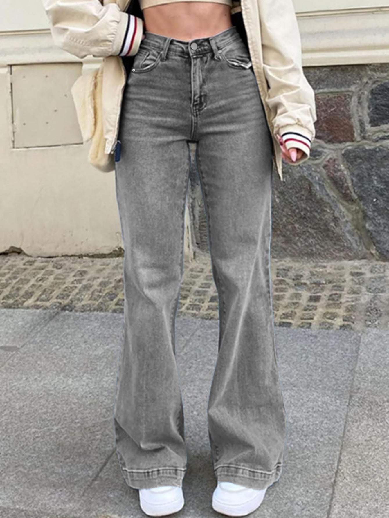 Women's Straight Narrow Summer High Slimming Small Sized Jeans