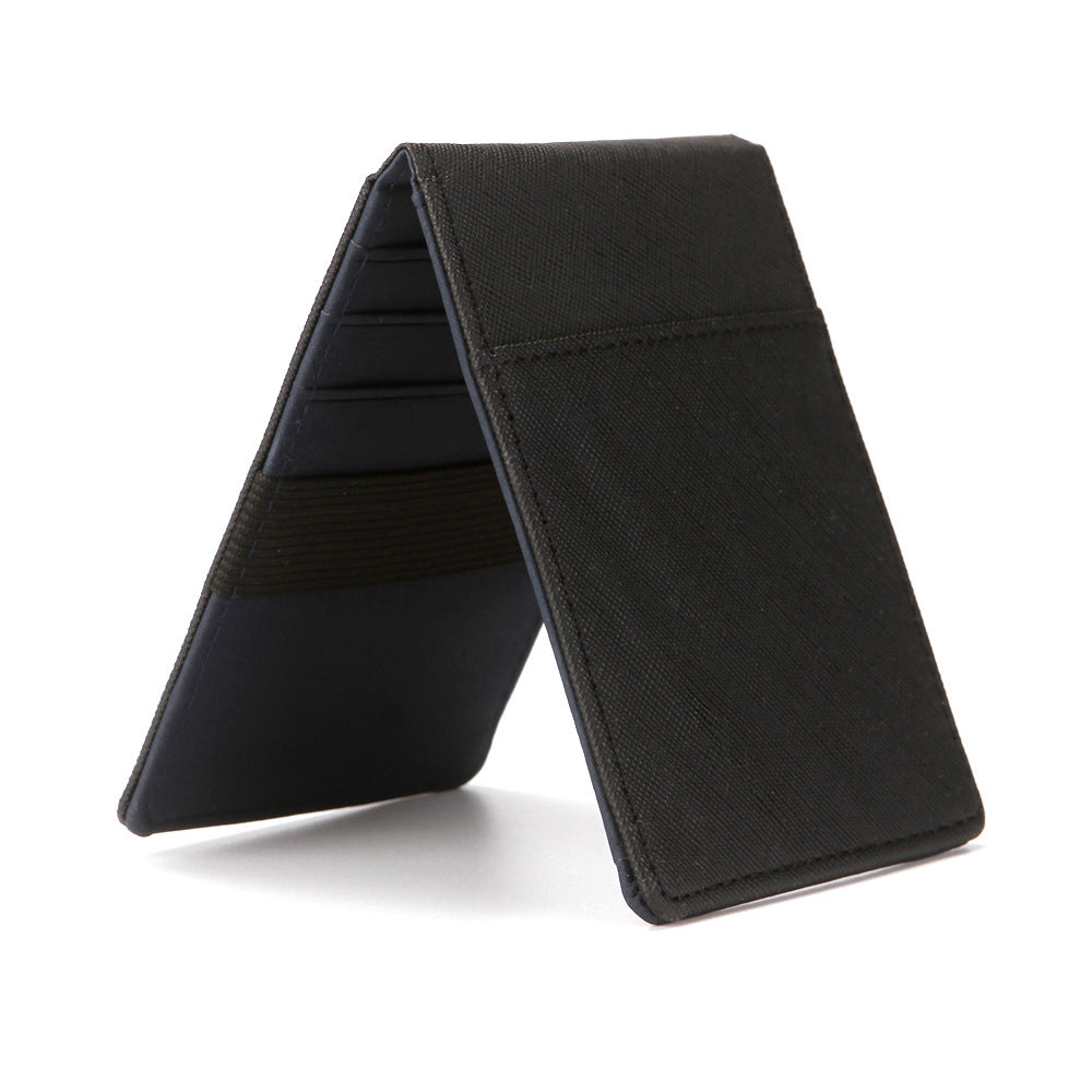 Men's Fashion Cross Pattern Clamp Korean Creative Elastic Band Card Holder