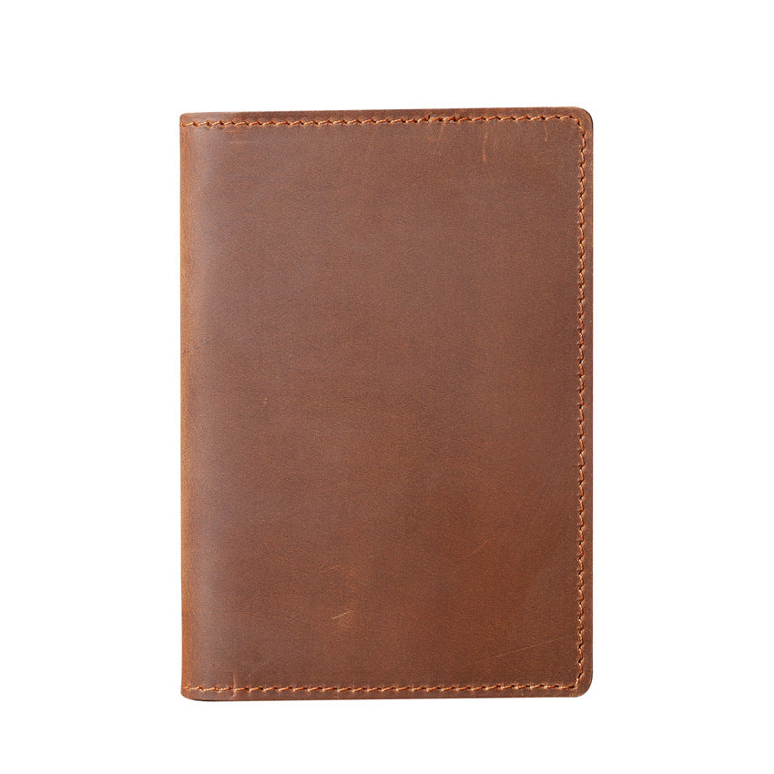 Men's Cowhide Passport Ticket Clip Storage Multifunctional Id Package