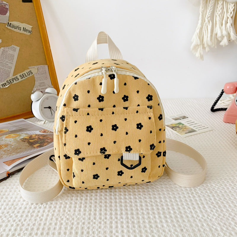 Beautiful Cool Corduroy Cute Female Soft Backpacks