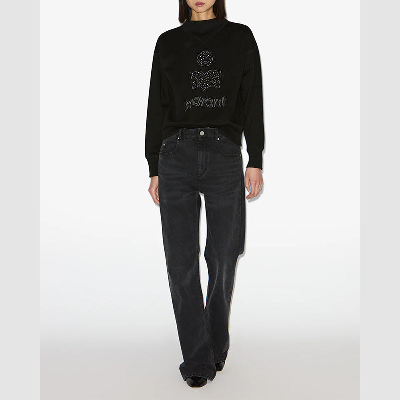 Women's North American Niche Classic Rhinestone Turtleneck Stand Sweaters