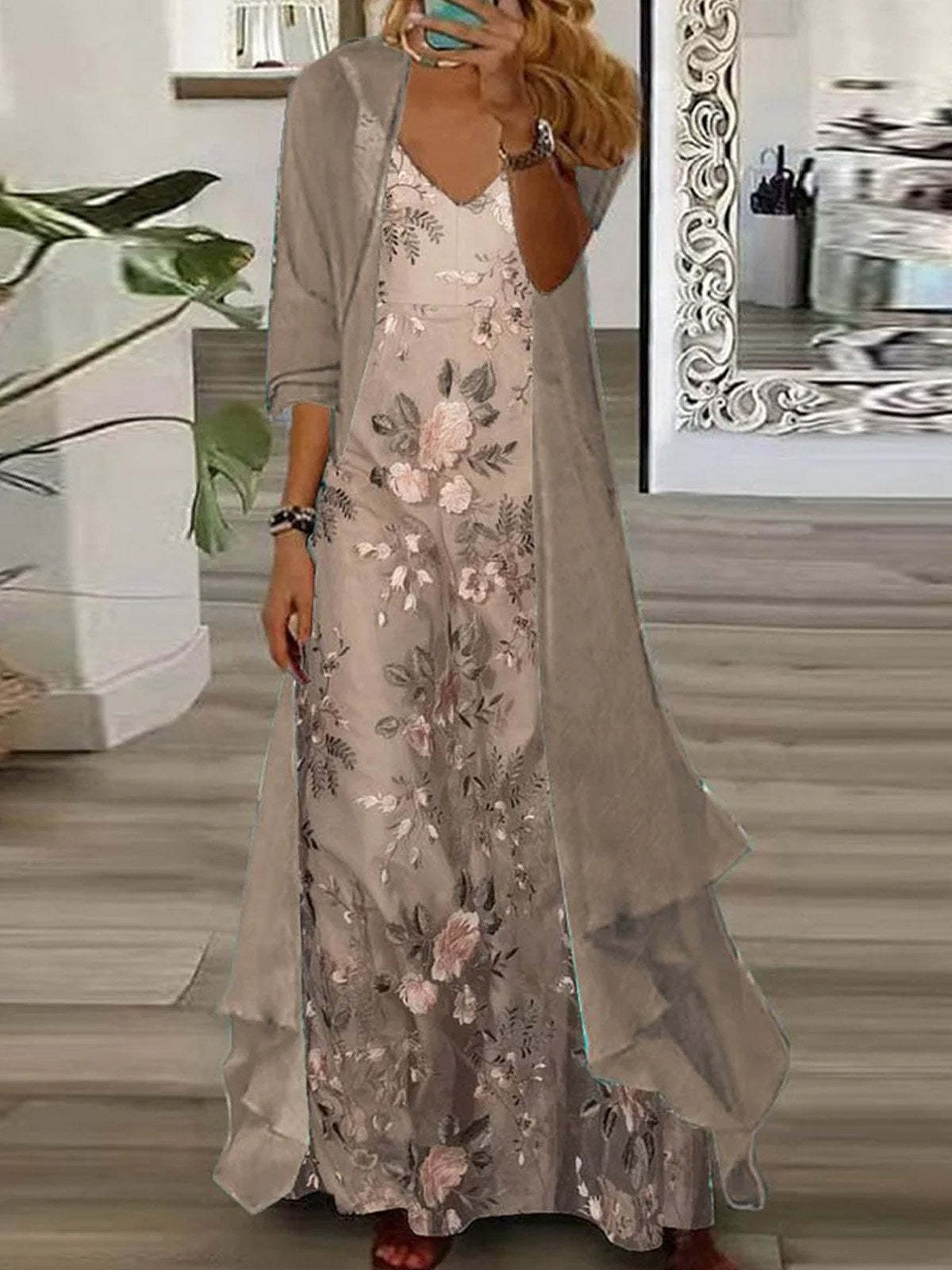 Elegant Graceful Dress Embroidery Craft Retro Dresses