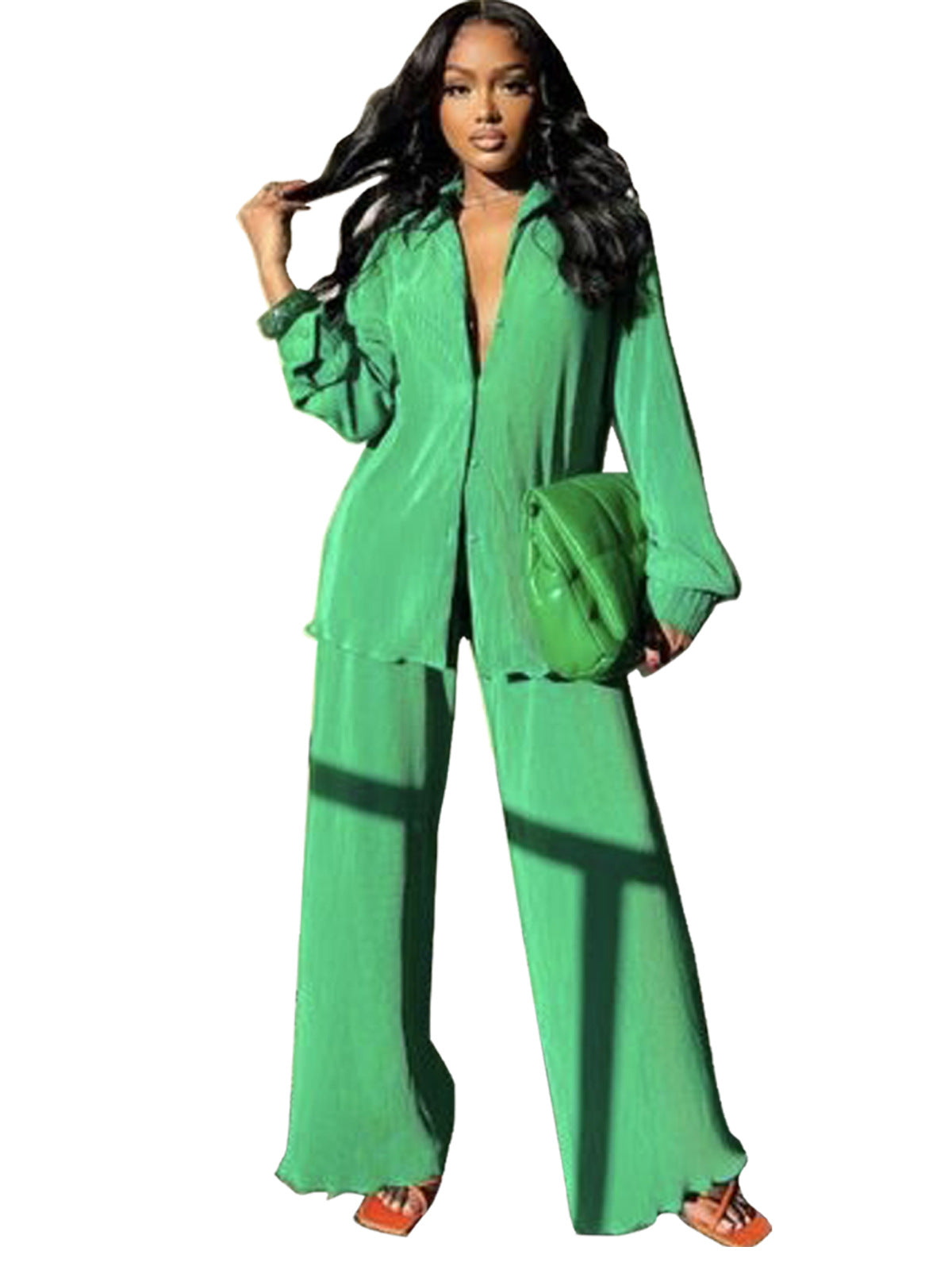 Women's Elegant Solid Color Trousers Two-piece Suits