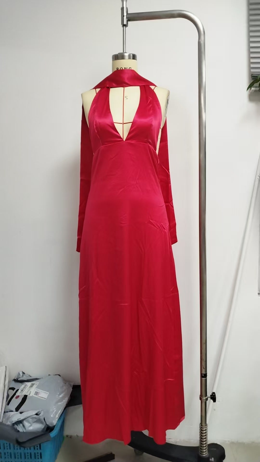 Women's Dress Deep Collar Backless Tight Formal Dresses