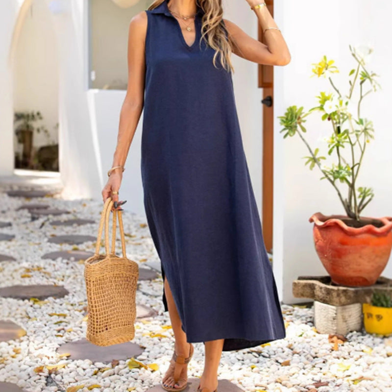 Trendy Women's Loose Casual Sleeveless Female Dress
