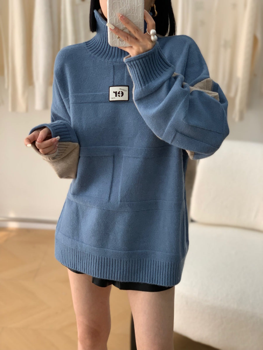 Pullover Loose Two-sided Wear Idle Style Large Version Outer Sweaters