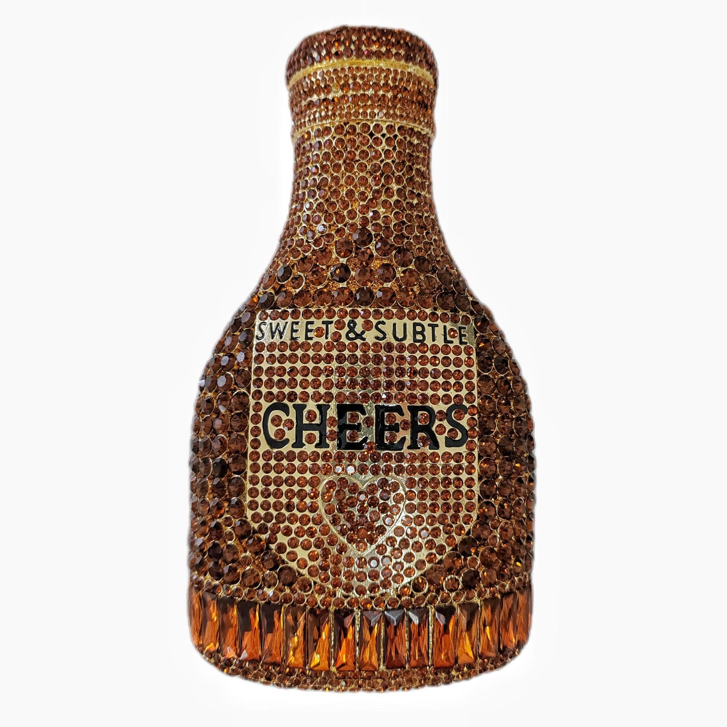 Women's Champagne Bottle Hollow Jeweled Dinner Banquet Evening Bags