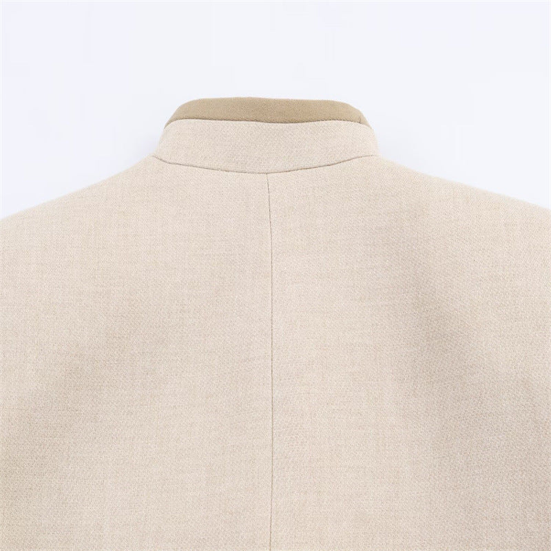 Women's Casual Padded Shoulder Bends Hitches Chinese Coats