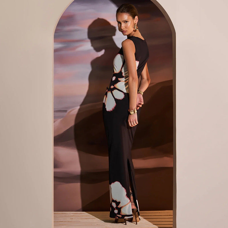Hot Summer Fashion Retro Printed Sleeveless Dress