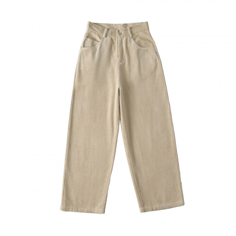 Women's Fleece-lined Thick Corduroy High Waist Slimming Loose Pants
