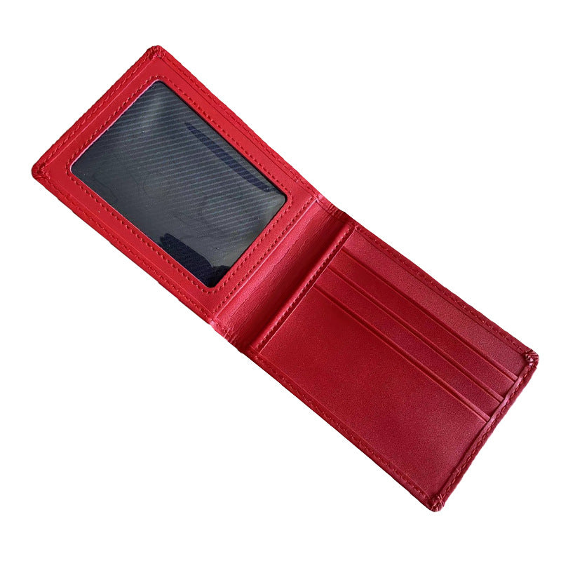 Leather Protective Cover Shell Red Genuine Card Holder