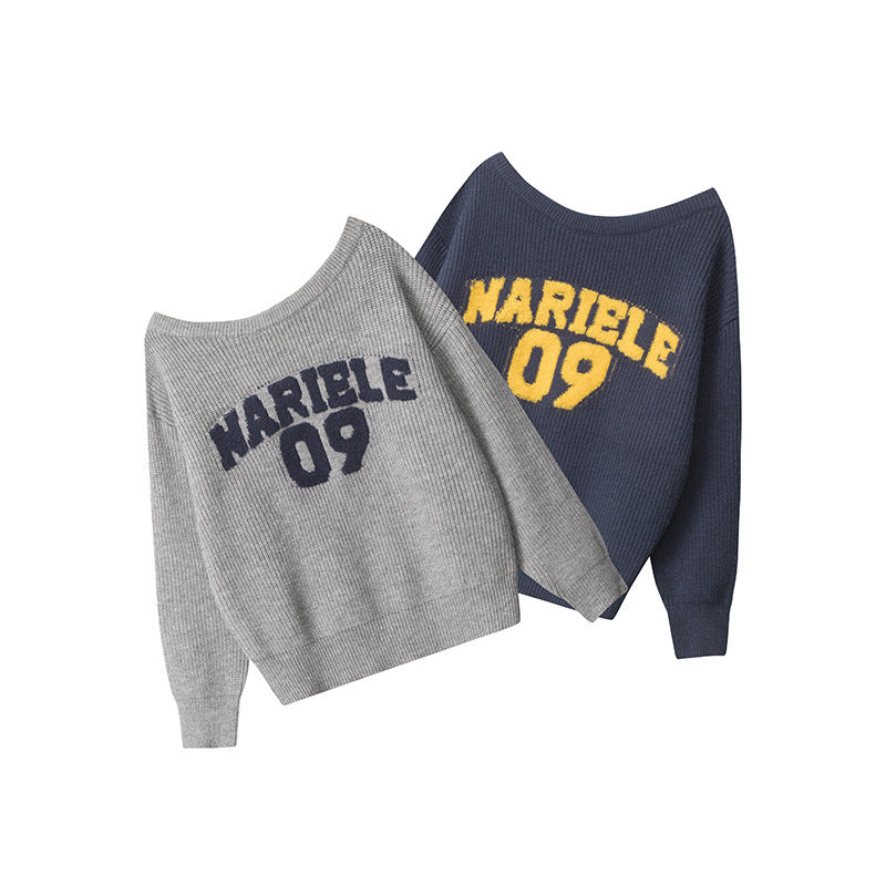 Women's Pullover Retro Diagonal Collar Jacquard Casual Sweaters