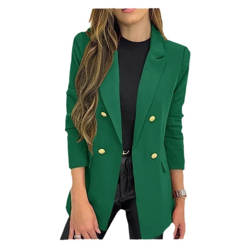 Women's Small Solid Color Casual Long Sleeves Jackets