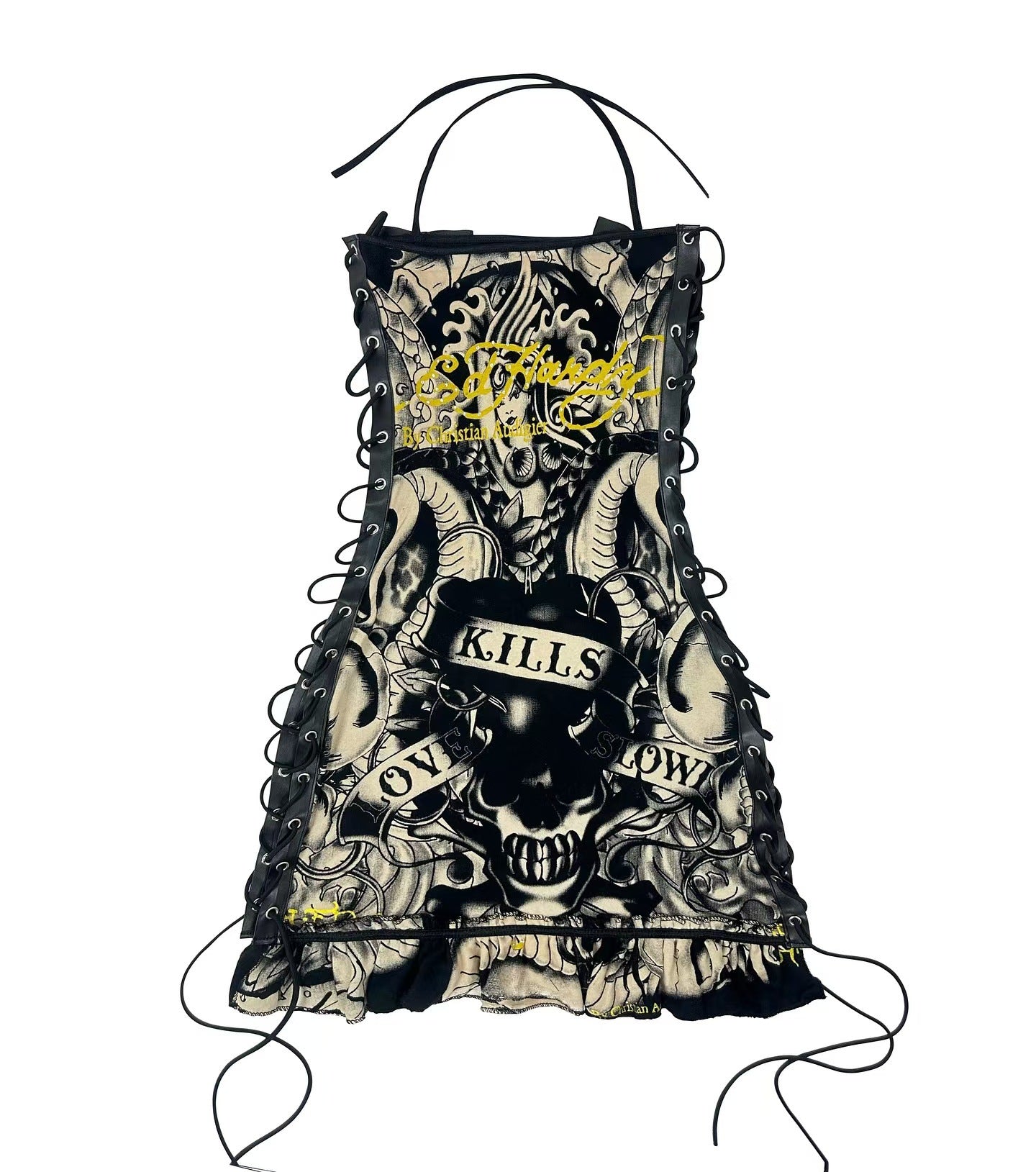 Fashion Retro Halloween Skull Positioning Printing Tops