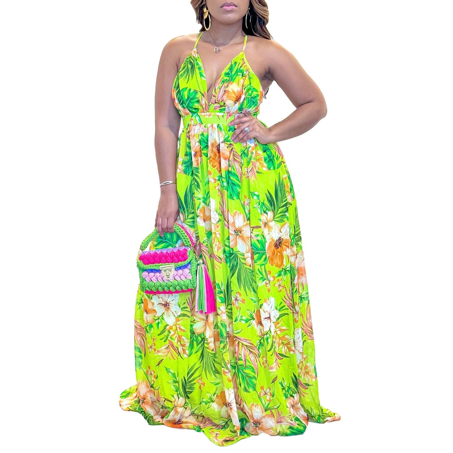 Summer Fashion Temperament Strap Printed Beach Dress