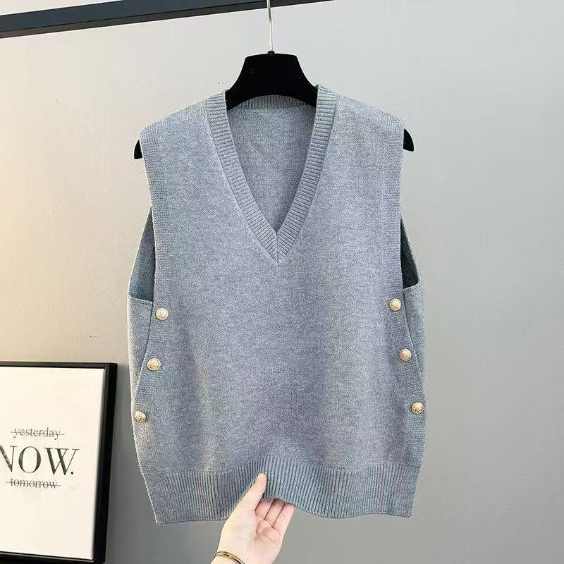 Women's Bandage Dress Knitted Sleeveless Loose Outer Women's Vest