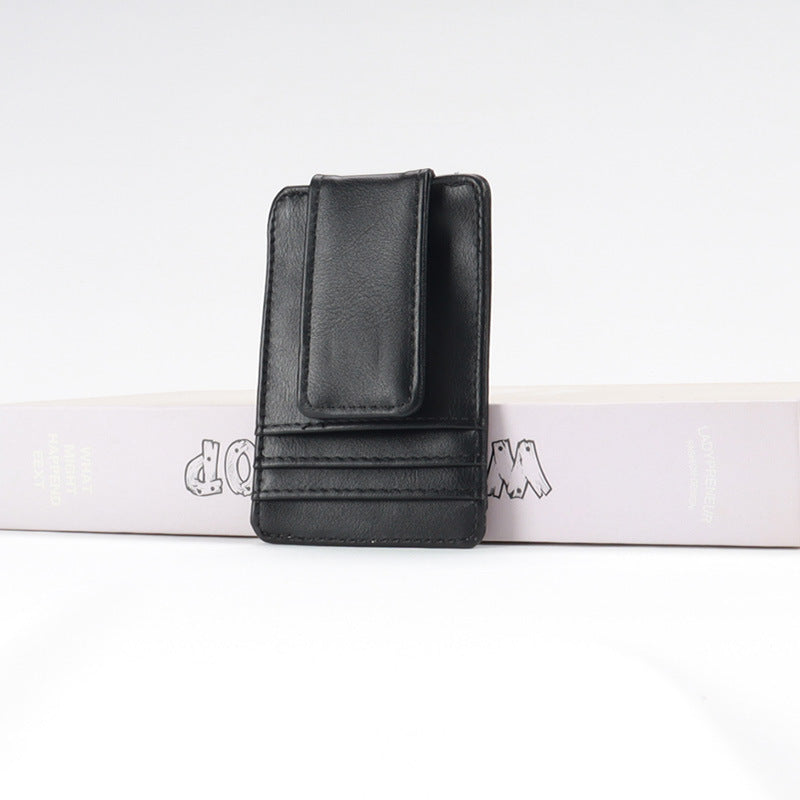 Men's Leather Lightweight Multiple Slots Magnet Retro Card Holder