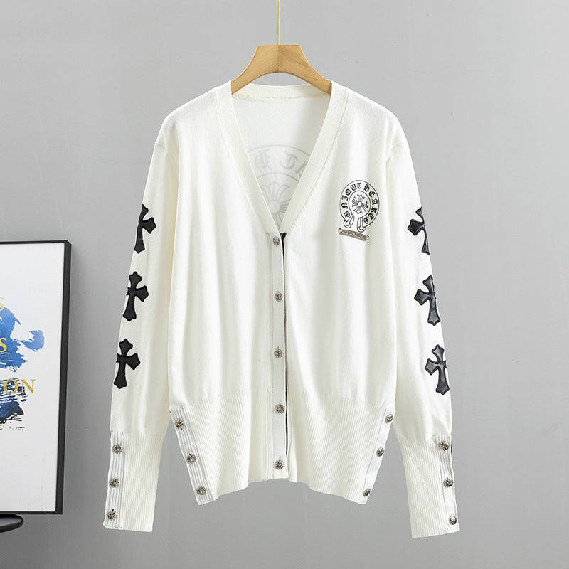 Women's Fashion Niche Sanskrit Cross Knitted Female European Sweaters