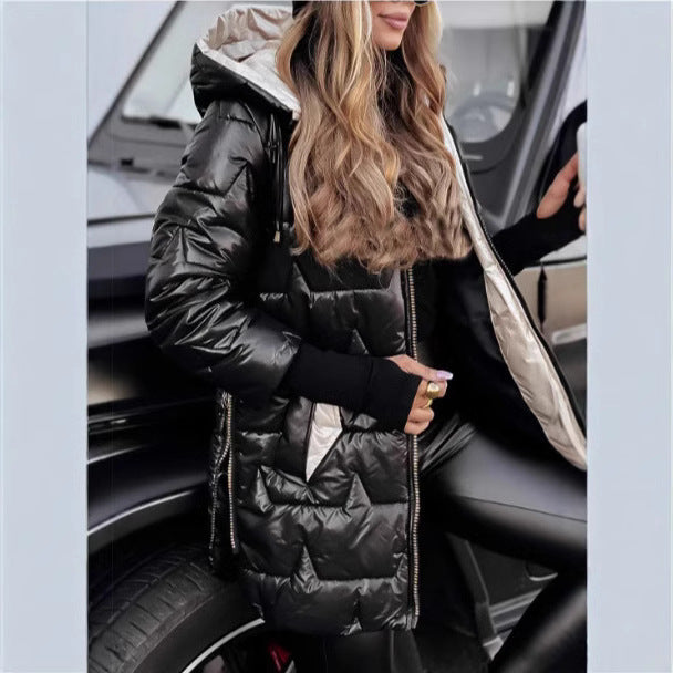 Innovative Stylish Winter Hooded Cotton Mid-length Coats