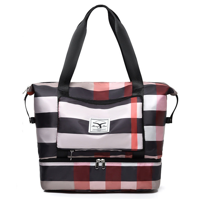 Foldable Plaid Fashion Large Capacity Trip Travel Bags