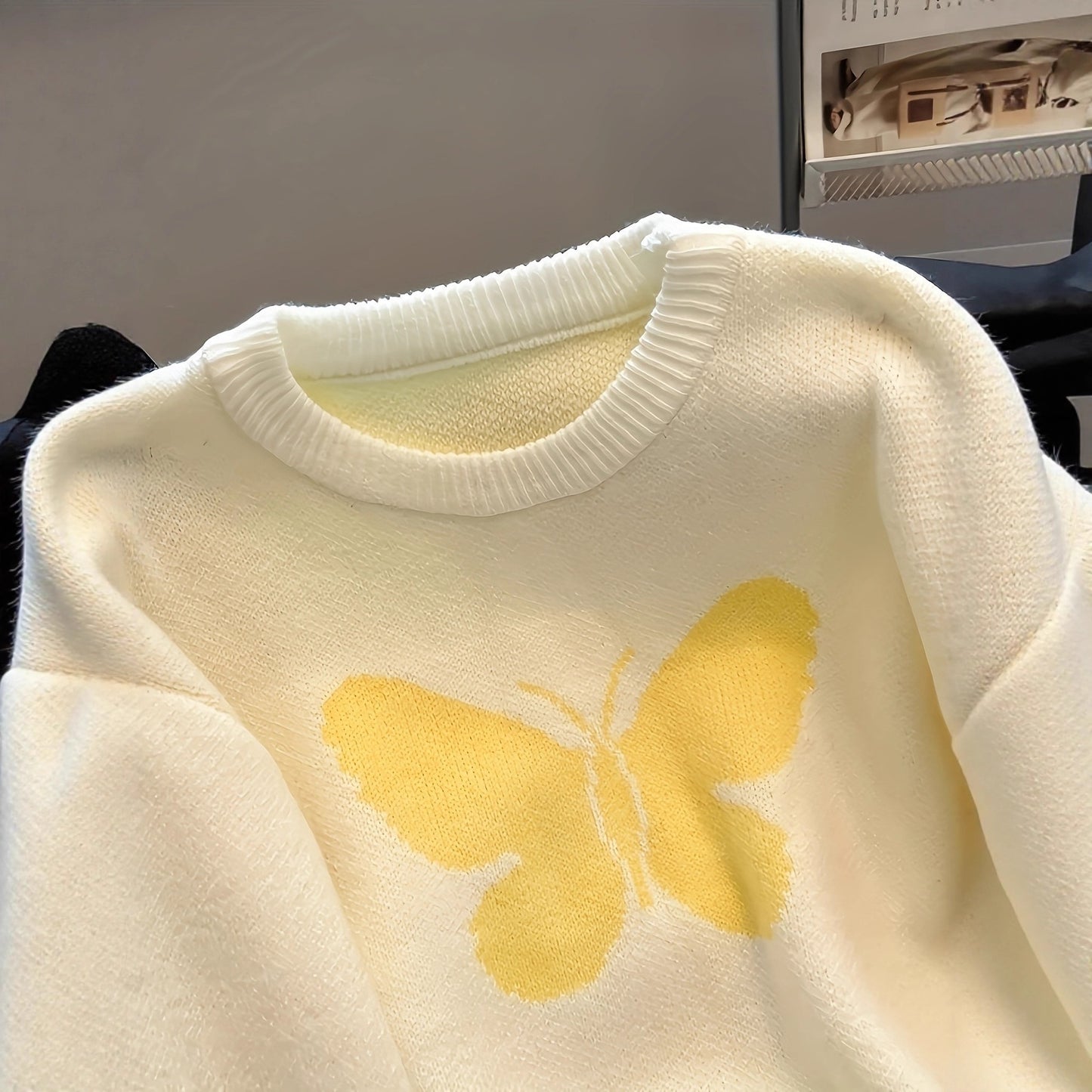 Women's Knitted Draping Effect Long Sleeve Loose Sweaters