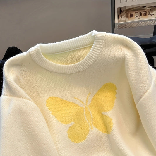 Women's Knitted Draping Effect Long Sleeve Loose Sweaters