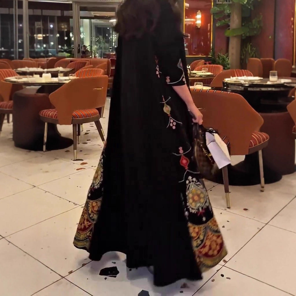Feel Veet Mid-length Hepburn Style Robe Coats