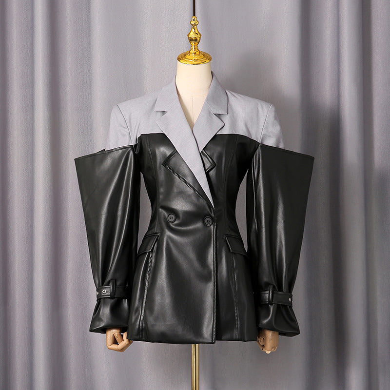 Women's Style Small Autumn Design Sense Patchwork Blazers