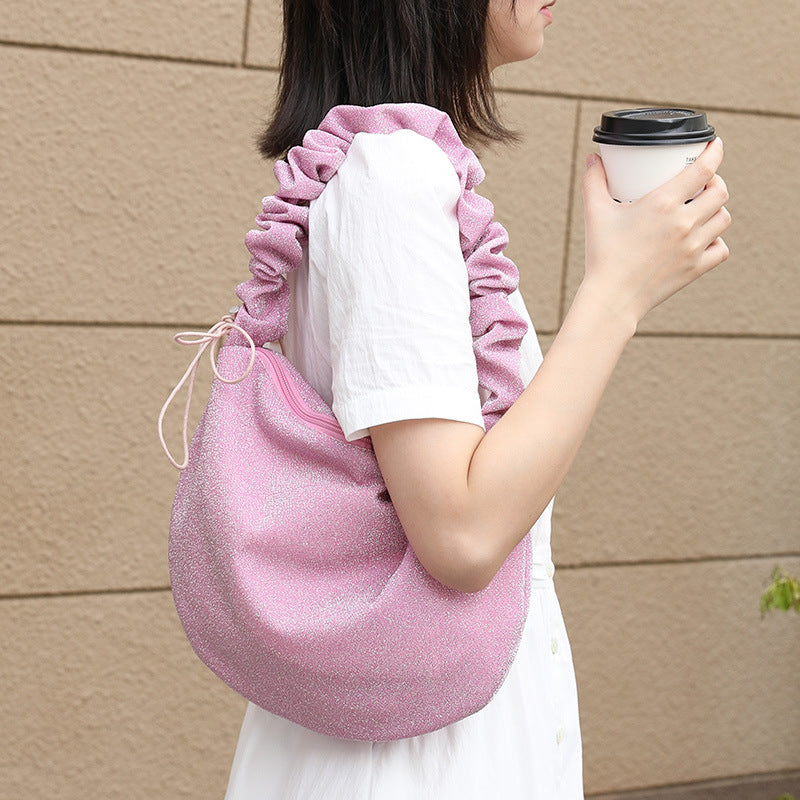 Women's Style Artistic Canvas Underarm Pleated Fashion Crossbody Bags