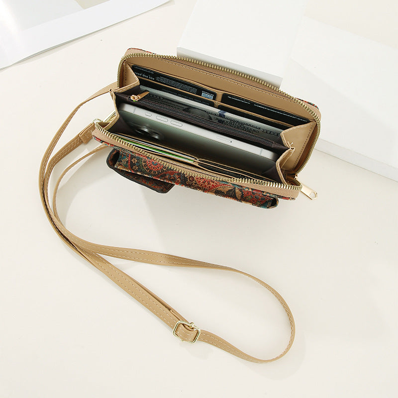 Women's Trendy Large Capacity Retro Portuguese Wood Phone Bags